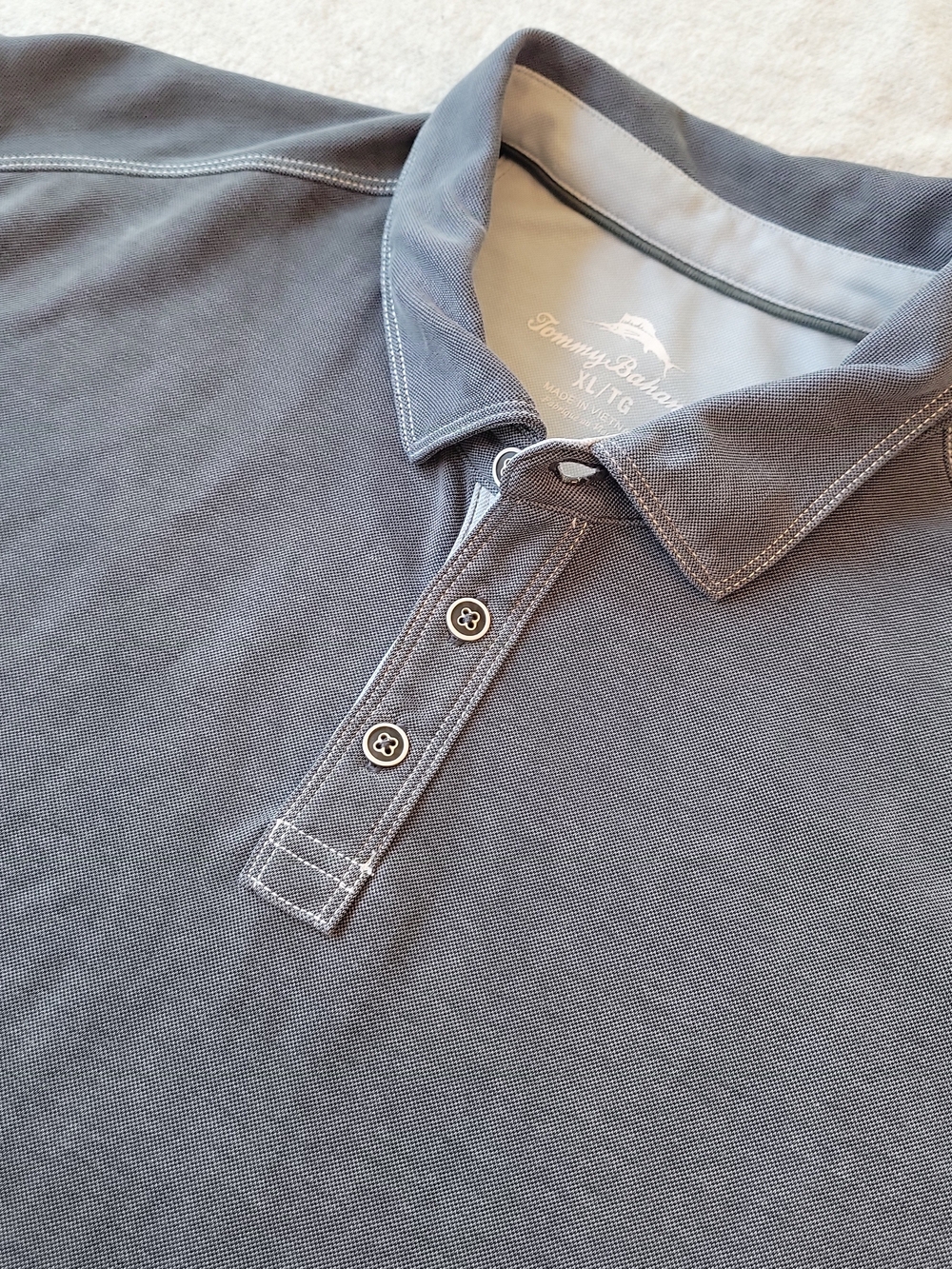 Tommy Bahama Polo Shirt Men's XL Gray Shoreline Surf Preppy Coastal Casual